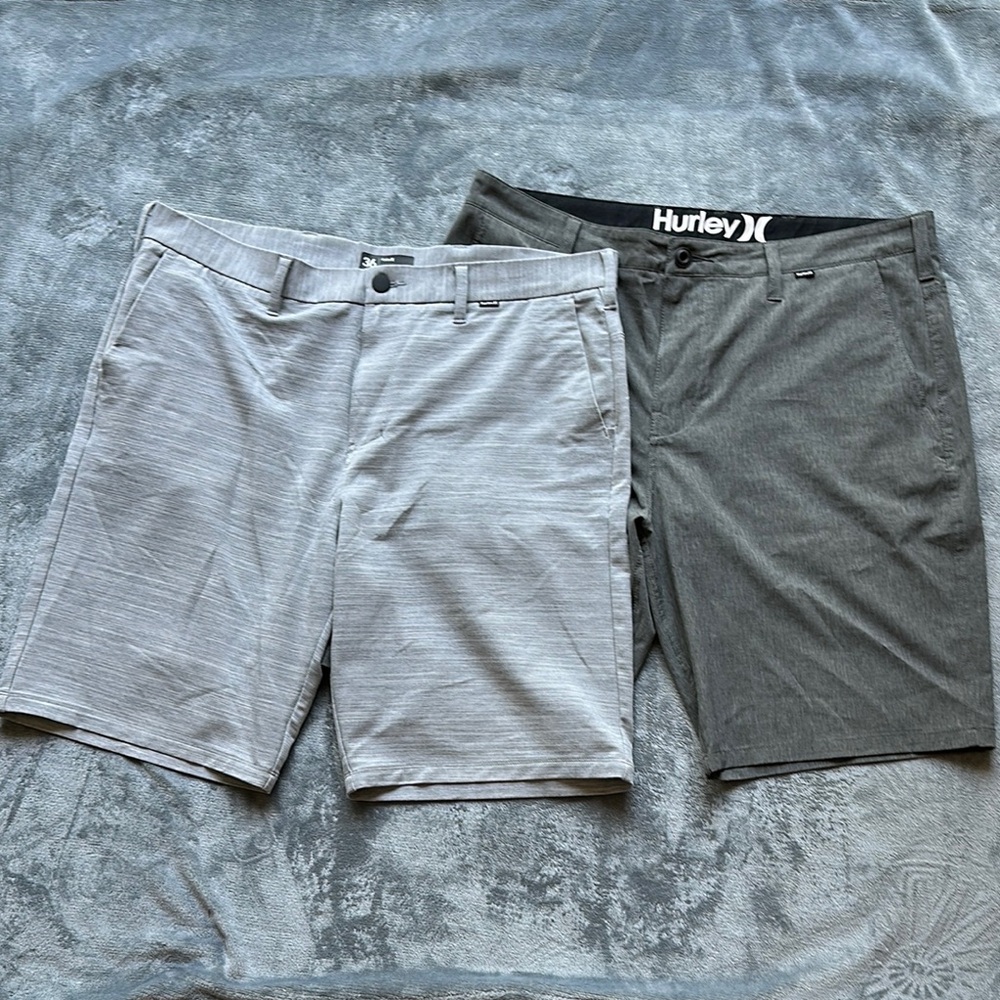 Hurley Hybrid Gray and Black Shorts Versatile Style